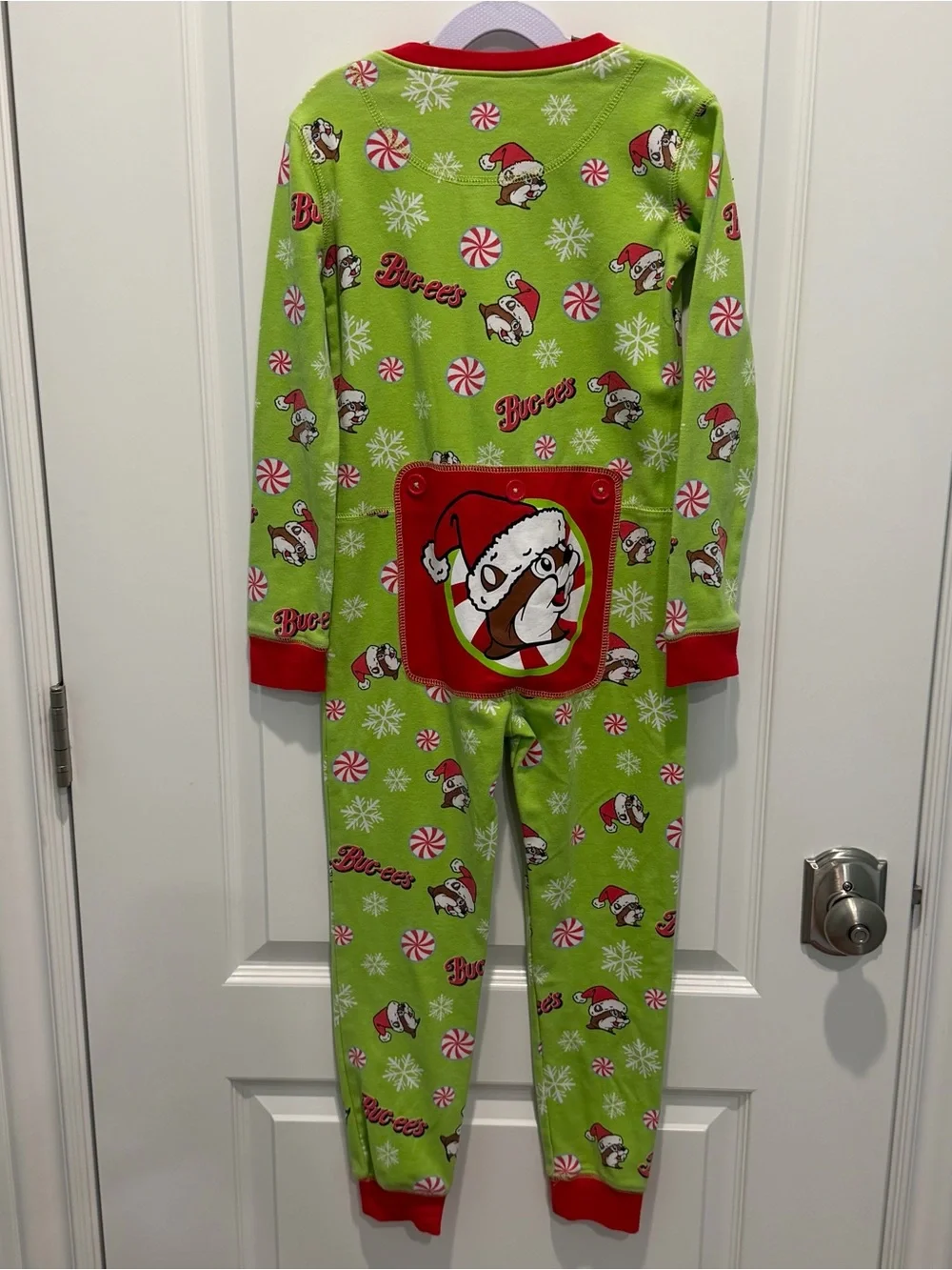 Buc-ees Kids Youth Zipper Holiday Pajamas One Piece Size Small Christmas